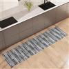 NARCISO Tappeto Cucina Antiscivolo Lavabile 100% Vinile Gommato Antimacchia, Passatoia Cucina Antiscivolo Lavabile, Tappeti Runner Disponibili in Varie Metrature (Fabric Stripes Grigio, 52x280cm)