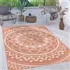 Paco Home Tappeto Cucina Da Esterno Salotto Moderno Balcone Terrazo Motivo Persiano Marocco Etnico Mandala, Dimensione:120x160 cm, Colore:Abricot