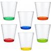 NAMAI - Set 6 Bicchieri Acqua Vetro Colorati, 350 ML | Resistenti e Duraturi, Colori Vivaci, Idea Regalo, Design Unico