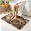 YOBWOK Tappeto Bagno,Tappetino in Microfibra,Marrone 50x80cm | Tappeti Assorbente Antiscivolo, Soffice Tappetini Doccia,lavabile in lavatrice,per doccia,vasca da bagno e WC