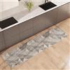 NARCISO Tappeto Cucina Antiscivolo Lavabile 100% Vinile Gommato Antimacchia, Passatoia Cucina Antiscivolo Lavabile, Tappeti Runner Disponibili in Varie Metrature (Flower Tiles Grigio, 52x340cm)