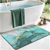 DEXI Tappeto Bagno 60 x 110 cm, Ultra Sottile, Verde | Asciugatura Rapida, Super Assorbente, Antiscivolo, Lavabile, Tappetino Bagno per Doccia e Lavabo