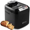 Kitchen in the box Macchina per il Pane, Kitchen in the Box Macchina del Pane con 12 Programmi, 900g, Senza Glutine, Dispenser Frutta Secca, Teglia Antiaderente, 3 Livelli di Cottura, Timer 13H e 1H Caldo(Nero)