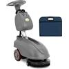 Ulsonix Macchina per la pulizia dei pavimenti/aspirapolvere a batteria, 35 cm, 1350 m²/h, 200 giri/min, 1,5 h, durata di funzionamento: 7 + 12,8 l, funzionamento a mano, manico regolabile in altezza,