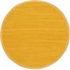 carpetfine Tappeto Kilim Chindi Uni Rotondo Giallo 60 cm (Rotondo) | Tappeto moderno per soggiorno e cucina