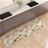 NARCISO Tappeto Cucina Antiscivolo Lavabile 100% Vinile Gommato Antimacchia, Passatoia Cucina Antiscivolo Lavabile, Tappeti Runner Disponibili in Varie Metrature (Marmo Fiore Bianco, 52x280cm)