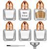 eispap 6 mini barattoli in vetro trasparente a forma di cubo, con imbuto, per sale e pepe, per matrimoni, feste, ristorante, casa, cucina, colore oro rosa, 14,2 g