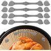 Geentargetel Set di 4 magneti Airfryer per carta da forno, chiusura magnetica in silicone, 11 cm, per friggitrice ad aria calda, resistenza alle alte temperature, per stabilizzare la carta da forno (grigio)