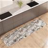 NARCISO Tappeto Cucina Antiscivolo Lavabile 100% Vinile Gommato Antimacchia, Passatoia Cucina Antiscivolo Lavabile, Tappeti Runner Disponibili in Varie Metrature (Marmo Fiore Grigio, 52x240cm)