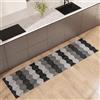 NARCISO Tappeto Cucina Antiscivolo Lavabile 100% Vinile Gommato Antimacchia, Passatoia Cucina Antiscivolo Lavabile, Tappeti Runner Disponibili in Varie Metrature (Tiles Grigio, 52x180cm)