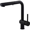 PAFFONI Rubinetteria - Miscelatore lavello Cucina in Colore Nero Opaco con Doccia Estraibile Doppio Getto Light LIG285NO-MET - RUB11043 - Nero Opaco