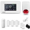 HUXGO® HXA006 Allarme casa senza fili WiFi + GSM con wireless Sirena | Kit allarme con 1x rilevatore di movimento, 3x sensori per porte e finestre, telecomando | TUYA Smartlife App