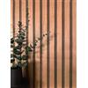 Newroom carta da parati TNT pannelli legno bronzo soggiorno | venature con fughe a rilievo, listelli verticali, senza raccordo, rivestimento strutturato ufficio, corridoio, tonalità rame