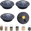 Lergas Pezzi di ricambio per luci solari, 9,1/11 cm, 4 luci solari di ricambio, 1200 mA, IP65, modulo solare di ricambio per lampada da giardino, coperchio di ricambio solare, a LED rotondi, per lampade