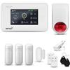 HUXGO® HXA006 Sistema di allarme casa senza fili con radio Sirena esterna WiFi + GSM | Impianto allarme casa kit con 1x sensori di allarme per finestre/portes, 3x rilevatori di movimento
