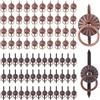 PH PandaHall 80pz Fermagli Metallici con Anelli di Trazione 2 Stili Maniglie ad Anello per Cassetto Fermagli Decorativi in Metallo per Cassetti per Artigianato Album di Ritagli e Scatola per Gioielli
