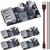DAOKAI 5 pezzi 6-32V 9V 12V da 24V a 5V 3A Modulo di ricarica rapida USB QC3.0 QC2.0 Convertitore buck DC-DC Scheda a circuito di ricarica rapida step-down con cavo USB, cavo 24AWG