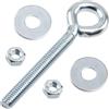 AERZETIX Kit di 6 viti ad occhiello M6x50 mm / 12 dadi M6 / 12 rondelle piatte/acciaio zincato/spessore massimo del supporto 33 mm