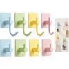 JOVYTH Ganci Arcobaleno - 8 Ganci Colorati Design Dopamina per Armadio Bambini, Adesivi & Senza Forare, Ripostiglio Divertente