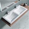 doporro Doppio Lavandino Vasca da Incasso 120 cm Bianco Lavamani Rettangolare in Solid Surface per Bagno 120x48x12 cm Colossum03