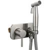 FQYEP Set Doccetta Igienica Bidet Spruzzatore, Spazzolato | Miscelatore Acqua Calda E Fredda, Acciaio Inox