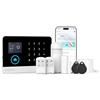 LWOHSI Sistema di allarme domestico, sistema di allarme antifurto WiFi+GSM con allarme app telefonica, sirena di allarme 120 Bb, compatibile per casa, ufficio
