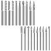 SENRISE Set di 20 frese rotanti in carburo di tungsteno con gambo da 1/8 per Dremel, lime rotanti a doppio taglio per metallo, legno e plastica, smerigliatura, intaglio e sbavatura