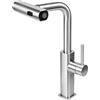 VirtuGro Rubinetto Cucina Cascata Miscelatore con Doccetta Estraibile | Cascata Rubinetto Lavello Cucina con 3 Modalità Girevole 360° monocomando in Acciaio Inox 304 Spazzolato per Cucina Bar Bagno