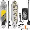 ECD Germany Gonfiabile Stand Up Paddle Board Maona, 308x78x10 cm, grigio, PVC, fino a 120 kg, borsa per il trasporto con pompa accessori
