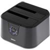 Deltaco Docking station per HDD con USB 5 Gb/s, clonazione, 2x 2,5/3,5" SATA, nero