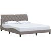 vidaXL Struttura letto senza materasso Taupe 160x200 cm in tessuto