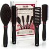COM-Four set styling com-four® 4 pezzi con diverse spazzole per capelli con manico morbido - spazzola multiuso, spazzola rotonda, spazzola a scheletro, spazzola Sassoon