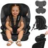 Lionelo Seggiolino auto Lionelo Billy i-Size 76-150 cm, installazione ISOFIX o con cintura di sicurezza, protezione laterale e poggiatesta regolabile - Nero Grigio