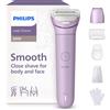 Philips Lady Shaver Series 8000 - rasoio elettrico senza fili, bagnato e asciutto, sistema a 3 lame, testina flessibile, luce LED, gambe/corpo/