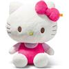 Steiff GmbH Orsacchiotto Steiff Hello Kitty, 30 cm, in peluche bianco con outfit rosa. Grande peluche ideale per coccole, perfetto come regalo per bambini e collezionisti. Lavabile in lavatrice