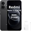 XIAOMI Smartphone Xiaomi Redmi Note 17 Pro 5G, 8340mAh, 8/512GB, colore nero (incluso caricabatterie da 67W)