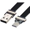 OEM Cavo USB, 100 cm, connettore USB-C su un'estremità e USB-A sull'altra, piatto e sottile, ideale per droni FPV e laptop, compatibile con smartphone e accessori