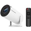StarTech Proiettore portatile - HY300 Pro - Risoluzione nativa 720p - 290 ANSI lumen - Dual-WiFi 6 e Bluetooth 5.4 - Android 14 - Supporto 8K - Bianco