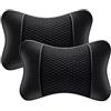 ONEMAJI 2 Pezzi Cuscino Poggiatesta Auto per Porsche 911 Memory Foam Ergonomico Traspirante Supporto Collo Sedili,Black