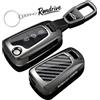 Rondrive Custodia pieghevole per chiave compatibile con Hyundai i10 i20 i30 ix20 ix35 Elantra Veloster 2007-2012 in metallo per chiave auto, custodia portachiavi in fibra di carbonio nero