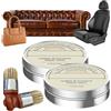 bergxperten Hordelux - Crema Restauro Pelle Auto, 2/4pcs 100g Rigenera Sedili | Balsamo per Interni Auto e Divani, Trattamento Nutriente Anti Graffi, Spazzola Inclusa per Pelle Liscia