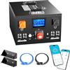 FEENCE Batteria al litio LiFePO4 da 24 V, 320 Ah, capacità 8192 Wh, con protocollo CAN/RS485, con built-in 200 A, BMS per roulotte, inverter da 24 V, impianto solare indipendente dalla rete