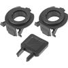QUARKZMAN 1 Set Adattatore Fari LED H7 Con Chiave Per Fiat 500 10-12 | Materiale ABS, Colore Nero, Dimensioni 35x34x17.5mm, Diametro Interno 15.7mm, Include Chiave Installazione.