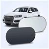 ONEMAJI Parasole Lunotto Posteriore per Fiat Panda, Protezione UV con Ventose, Telaio in Metallo con Memoria Pieghevole, 98x49 cm, 1 Pezzo