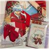 NESSUNA MARCA Set anime Inuyasha supporto acrilico pass case asciugamano in microfibra 3 pezzi