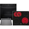 Siemens EQ211KA1BZ Set piano cottura da incasso Deep black inox HE213ABB3 + piano cottura vetroceramica EA631GNA1E + teglia aggiuntiva HZ631070