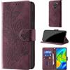 CaseGla Cover per Xiaomi Redmi Note 9, Borgogna | Blocco RFID, Portafoglio Pelle PU, Flip Libro, Porta Carte, Magnetica Libretto, Antiurto Protezione Completa