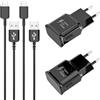 PUQAKE 2 Pack 15W Caricatore Caricabatterie con 1.5M Cavo USB C per Samsung | Presa Carica Alimentatore USB Spina per Samsung Galaxy S24 S23 S22 S21 S20 S10 S9 S8 Plus A17 A16 A13 A36 A52s A55 A56 A57