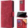 CaseGla Cover per Xiaomi Redmi Note 13 Pro 4G / Poco M6 Pro 4G, Rosso | Blocco RFID, Portafoglio Pelle PU, Flip Libro, Porta Carte, Magnetica Libretto, Antiurto Protezione Completa
