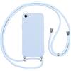 Vauki Cover per Cordino con Collana per iPhone 8/iPhone SE 2020/iPhone 7/SE 2022 4.7, Custodia Silicone Morbido con Corda, Case Tracolla Antiurto con Necklace Regolabile per iPhone 8, Viola